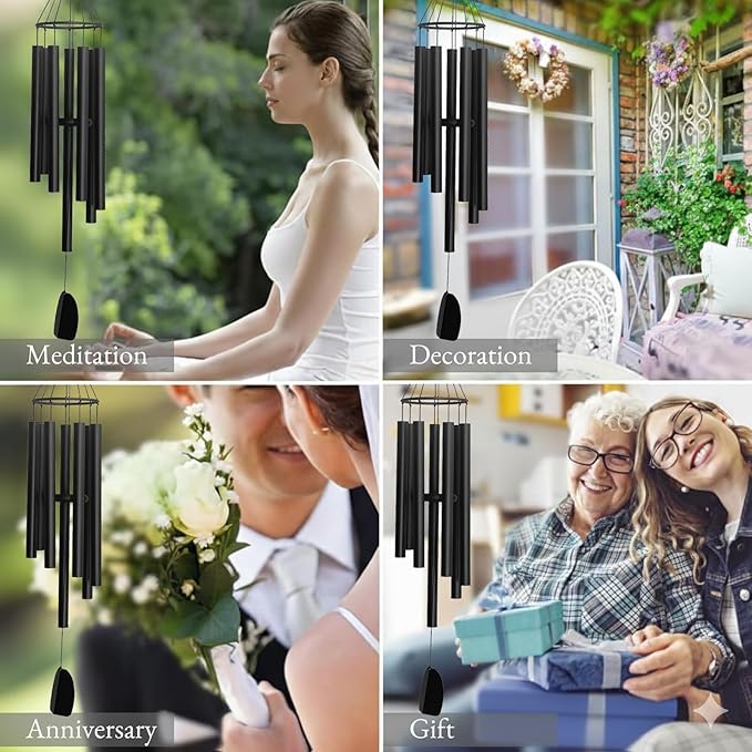 Wind Chimes for Outside Deep Tone, 47" Large WindChimes with 7 Tubes, 100% Rustproof Aluminum, Memorial Gift or Garden, Patio, Porch and Outdoor Décor