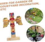 Handpainted Tribal Symbol Statue Resin Decor with Auspicious Design Unique Garden Ornament for Outdoor and Courtyard Artistic Retro Adornment Enhancing Garden Atmosphere