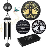 Solar Tree of Life Wind Chimes - Memorial Gift for Mom, Outdoor Garden Decor