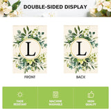 AVOIN colorlife Monogram Letter L Floral House Flag 28x40 Inch Double Sided Outside, Family Last Name Initial Yard Outdoor Decoration