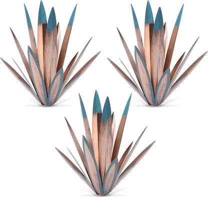 Homight Large Tequila Rustic Sculpture, Rustic Metal Agave Plants for Outdoor Patio Yard, Home Decor Hand Painted Metal Agave Garden Yard Statue, Outdoor Lawn Ornaments (3 Big)