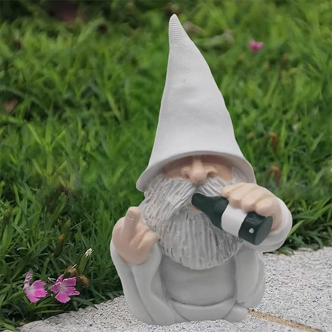 MINICAR Drinking Gnome Statue, Funny Outdoor Garden Yard Lawn Sculpture Decoration Home Decor Naughty Gifts, 6.3 Inch Tall