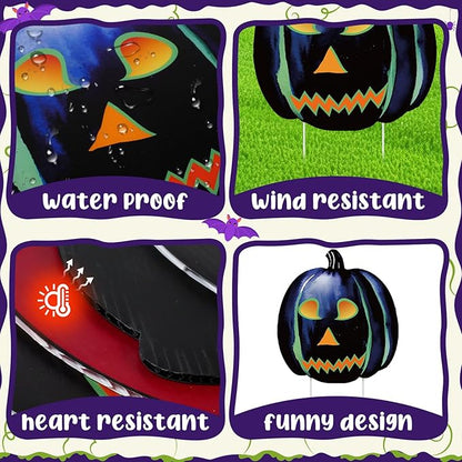 7 PCS Halloween Pumpkin Witch Yard Signs,Witch Outdoor Scary Decor for Halloween Party Holiday Indoor Outdoor Garden Lawn Yard Decorations