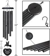 32-Inch Heartfelt Memorial Wind Chimes - Gently Soothing Sympathy Gifts for Loss of Loved One, Perfectly Serene Wind Chimes for Outside & Meaningful Memorial Gifts