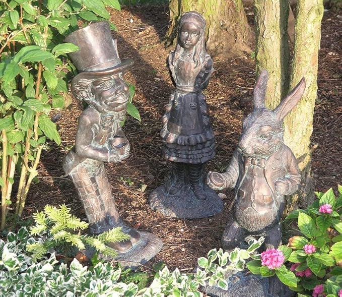 Wonderland Alice and Wonderland Bronze Finish Garden Statue Caterpillar for Indoor Outdoor Patio Lawn Yard