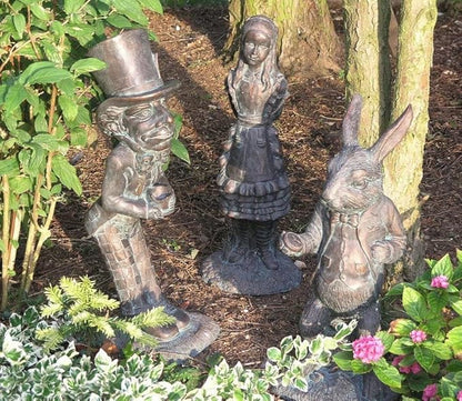Wonderland Alice and Wonderland Bronze Finish Garden Statue Caterpillar for Indoor Outdoor Patio Lawn Yard
