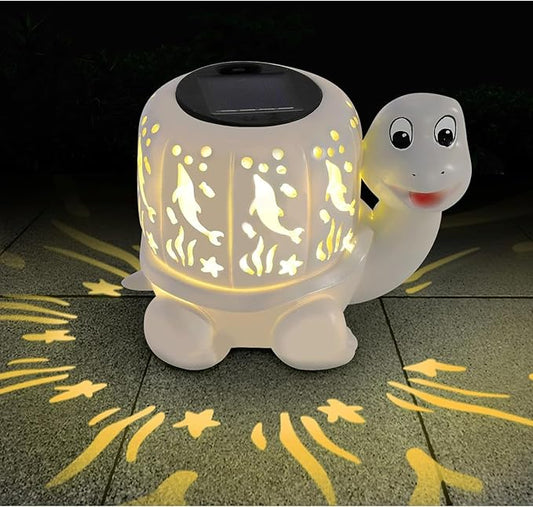 Solar Lantern Lights,Turtle & Dolphin Outdoor Lantern with LED Garden Light, Decorative Lanterns Table Lamp for Patio Yard Garden Decor Outside Clearance Gifts for Birthday Grandma