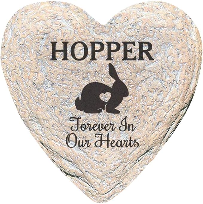 GiftsForYouNow Engraved Assorted Animals with Heart Memorial Heart Garden Stone, Rabbit Our