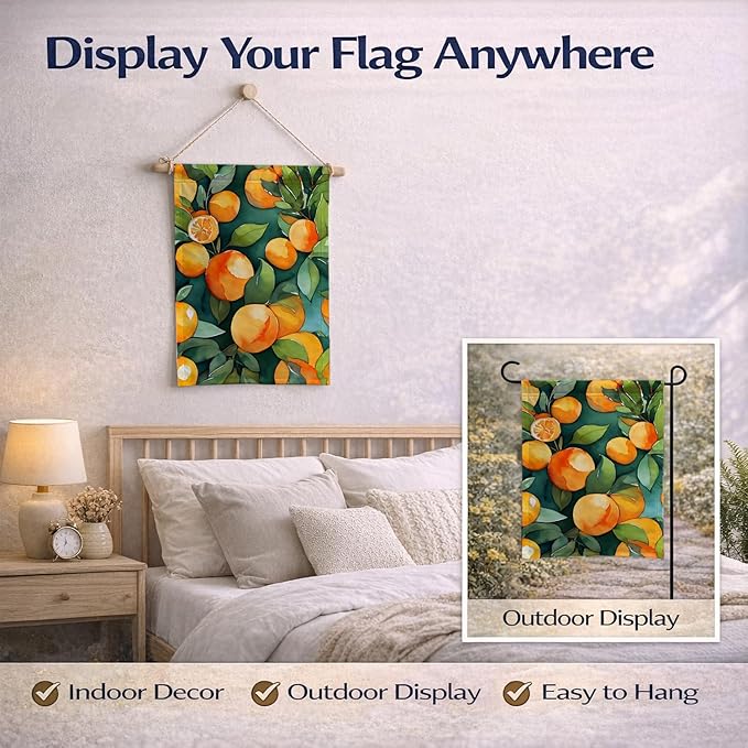 Caroline's Treasures Florida Orange Blossom in Watercolor Garden Flag Mailbox Flag Decorative Yard Flag Banner Outside Patio Artwork Yard Flower Beds, Garden Size, Multicolor