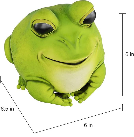 Frog Statue-Resin Chubby Animal Figurine for Outdoor Lawn and Garden Décor-Great for Flower Beds, Fairy Gardens, Backyards and More by Pure Garden