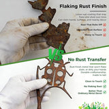 Rustic Metal Decorative Garden Stakes, Multiple Nature-Inspired Designs, Vintage Rust Finish Indoor&Outdoor Garden Decor, Gift-Boxed Yard Art for Pots, Planters Flower Beds (Ladybug & Bee Flower Set)