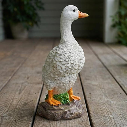 Funny Duck Outdoor Statue, Resin Garden Lawn Yard Decor, Figurine Sculpture Ornament for Porch Patio Flower Bed Home Bookshelf, 11.6" H × 5.5" L × 5.5" W
