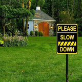 Generic Warning Signs Please Slow Down Sign Aluminum Yard Signs 8x12 Inches Garden Sign for Patio,Home, Industrial Sign Outdoor Safety Sign for Street Neighborhood Driveway