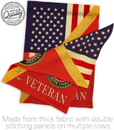 Home of Marine Corps Burlap Garden Flag - Set Wall Holder Armed Forces USMC Semper Fi United State American Military Veteran Retire Official - House Banner Small Yard Gift Double-Sided 13 X 18.5, thick burlap