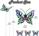 4Pcs Butterfly Garden Stakes Decor, Colorful Butterflies Decorations, Metal Yard Art for Outdoor Lawn Porch Pathway Yard Patio Plant Pot Ornaments (Butterfly- D)