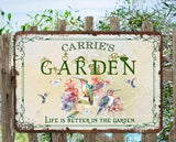 Custom Metal Signs with Name Made in USA Personalized Vintage Garden Sign Waterproof Vintage Decorative Metal Print for Wall Decor Customized Home Garden Ideas Gifts Artwork Prints for Yard Outdoor