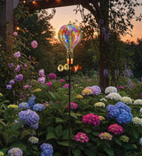 Regal Art & Gift Swirl Balloon Spinner, 62-Inch Solar Garden Stake - Metal Wind Spinner with Solar Light - Outdoor Kinetic Garden Sculpture for Yard Art, Patio & Lawn Décor - Orange