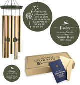Personalized 30/36 inch Wind Chimes Memorial, Deep Tone Memorial Wind Chimes for Loss of Loved One/Mom/Dad, Sympathy Gifts for Bereavement(Produced in USA)