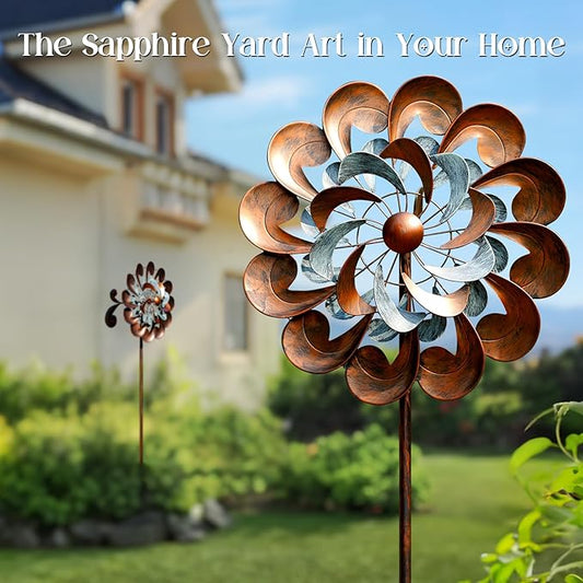 Pure Echo Metal Wind Spinner Outdoor, Wind Spinners for Yard and Garden, 84 inch Wind Sculptures & Spinners, Windmill for Yard Art