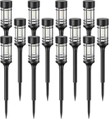 LETMY 12 Pack Solar Pathway Lights Outdoor, Solar Lights Outdoor Waterproof IP65, Bright Solar Garden Lights Outdoor, Auto On/Off Outdoor Solar Lights for Yard Walkway Driveway Landscape Garden Decor