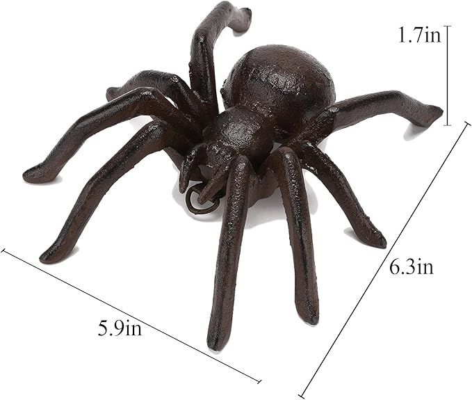 BRASSTAR Cast Iron Spider Statue Entomophile Delicate Modelling Interior and Exterior Decoration Suitable for Placing Study Garden Lawn Balcony TQGJPT490