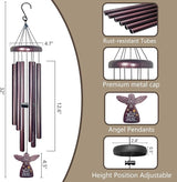 70th Birthday Gifts for Women - 32" Angel Aluminum Wind Chimes for Outside with Harmony Tone, Unique Wind Chimes for Garden, Patios and Backyard Decor, Memorable 70th Birthday Decorations