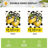 AVOIN colorlife Polka Dot Welcome Lemon Summer Garden Flag 12 x 18 Inch Double Sided Outside Yard Outdoor Decoration