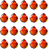 20pcs DIY Crystal Prism Suncatcher for Windows Hanging, 20mm Clear Glass Crystal Sun Catcher Beads Pendants Maker Balls for Indoor Outdoor Garden Feng Shui Home Decor Brown Red