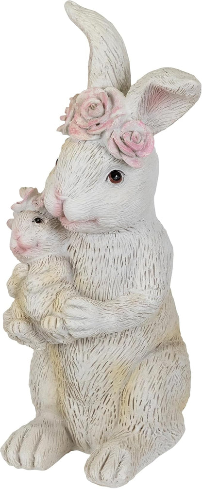 Northlight Mother and Baby Bunny Outdoor Garden Easter Statue - 9.25"