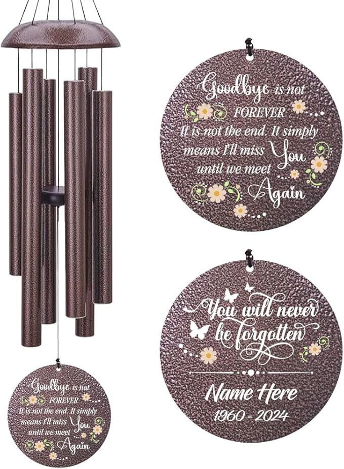 Personalized Sympathy Wind Chimes Gift, Memorial Wind Chimes, for Loss of Loved One Prime, Bereavement/Sympathy/Memorial Gift for Loss of Mother Father Husband Remembrance, Ship from US