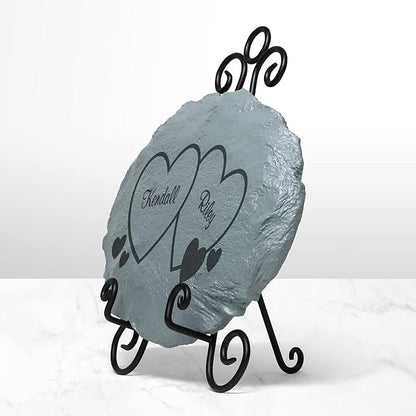 Let's Make Memories Personalized Garden Stone - Two Hearts - Couples Gift - Wedding, Anniversary for Him, for Her - Love & Romance - Garden Décor - Customize with Names