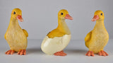 JORAE Ducks Statue Yard Garden Decorations Set of Three, Ducklings Ornament Animal Outdoor Statue, 5 in, Polyresin