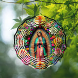 Virgin Mary Wind Spinner, Metal Wind Spinners Outdoor/Indoor,Virgin Mary Hanging Garden Decor for Outside, Stainless Wind Spinners for Yard and Garden 10 inch 3D (25.76X25 CM)