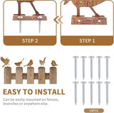Geila 5PCS Rusty Birds Decoration, Fence Decorations Outdoor, Metal Birds Yard Decor Perfect Yard Art and Large Outdoor Ornaments (E)
