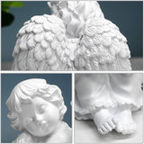 Praying Angel Figurine, Waterproof Angel Wings Statue, Garden Memorial Angel, Resin Praying Angel Figurine for Home Decor or Garden