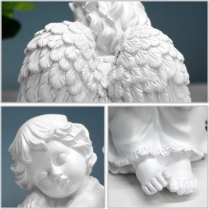 Praying Angel Figurine, Waterproof Angel Wings Statue, Garden Memorial Angel, Resin Praying Angel Figurine for Home Decor or Garden