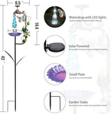 Bshine Solar Garden Decoration Outdoor Light - Waterdrop Metal Hummingbird Solar Stake,Waterproof Garden Decor Path,Lawn and Yard Art Gift for Mom, Blue