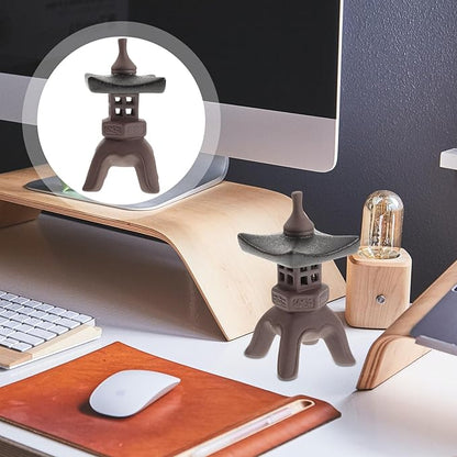 balacoo Chinese Style Lighthouse Ornament Led Stone Lamp Retro Vintage Home Office Desk Patio Garden Decoration Sculpture