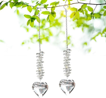 Memorial Gifts for Loss of Loved One, Sympathy Gift for Loss of Father Mother, Bereavement Gift Ideas Hanging Ornament with 45mm Clear Glass Heart Crystal Ball Prism Rainbow Maker Grief Gifts(Clear)