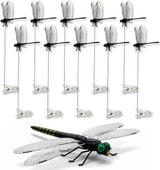 2026 New 40 Pcs Dragon Fly Clips for Bugs Repellent, 3D Artificial Dragonfly Hat Clip, Dragonfly Garden Decor (10PCS)