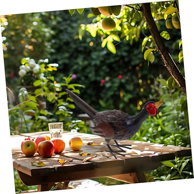 SUPVOX Vivid Pheasant Figurine Lifelike Outdoor Ornament Iron Garden Statue for Landscape