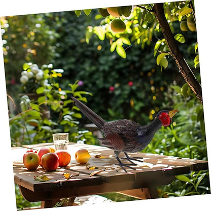 SUPVOX Vivid Pheasant Figurine Lifelike Outdoor Ornament Iron Garden Statue for Landscape