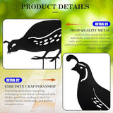 4Pcs Garden Birds Stake Statue, Metal Qualis Yard Art Statue Decor, Animals Silhouette Outdoor Decoration for Garden Yard