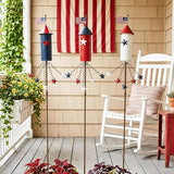 3 Pack Patriotic 4th of July Decorations Outdoor,23.6” Metal Americana Firework Decorative Garden Stakes for Independence Day Garden Decor, 3D Red White Blue Yard Signs for Lawn Porch