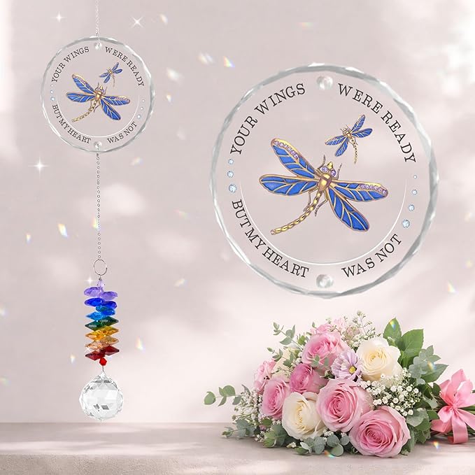 Glass Ornament Suncatcher - Sympathy Gifts for Loss of Loved One - Unique Memorial Gift - Bereavement Grieving Gifts for Sisters Brothers Friends - Mother's Day for Mom Dad