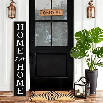 Home Sweet Home Porch Sign 47.2H Wooden Welcome Sign Vertical Hanging Signs For Standing Front Porch Standing Farmhouse Porch Signs Outdoor Tall Sign Decorations Outdoor Welcome Signs for Porch- balck