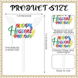 AceOrbit 13.8 X 7.9 Inches Large Happy Birthday in Heaven Decorations Cemetery Decorations for Grave Metal Memorial Remembrance Stake, Grave Markers for Human Cemetery Garden Yard Site Outdoor(White)