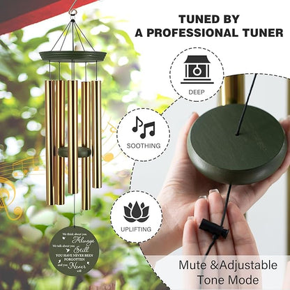 ASTARIN Personalized Memorial Wind Chimes, 30inch/36inch Memorial Wind Chimes, Custom Sympathy Gifts in Loving Memory of Dad/Mom, Condolences Wind Chime for Loss of Loved Ones(Produced in USA)