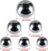 MOLIGOU 6 Pcs Stainless Steel Gazing Balls, 6in/4in/3.5in/3in Diameter Reflective Spheres, Gazing Globe Mirror Balls for Garden, Pond, Yard (Silver)