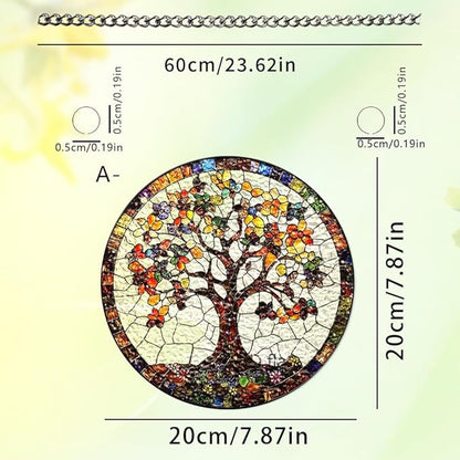 Chrismas Acrylic Stained Glass Window Hanging,Sun Catcher Decor Stained Panel Hangings Wall Art Decor, 2026 8x8inch (SCL008 Tree)